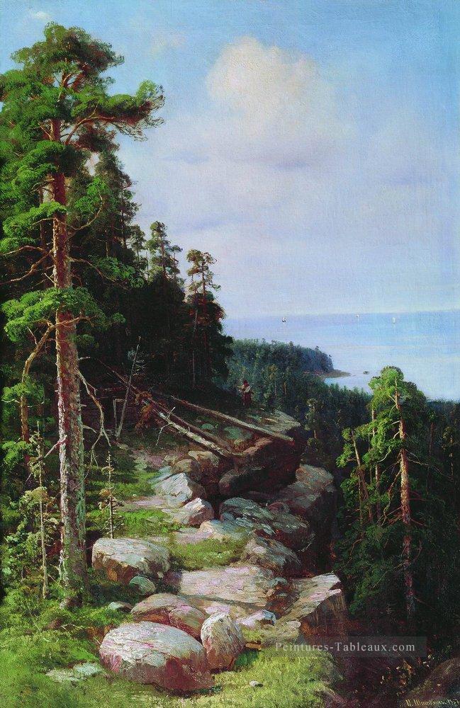 sur le remblai 1887 paysage classique Ivan Ivanovitch Peintures à l'huile